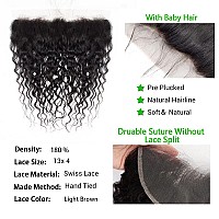 Lace Frontal Closure 13X4 Ear To Ear Hd Transparent Lace Frontal Water Wave Brazilian Virgin Human Hair Extensions Frontal Bleac