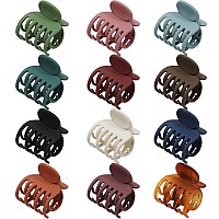 Awaytr Small Claw Clips For Thin Hair 16 Matte Cute Hair Clips For Women Double Row Teeth Jaw Clips For Hair 12 Pcs Hair C