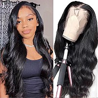 MEIKING Body Wave Lace Front Wigs Human Hair 13x4 Lace Frontal Glueless Wigs for Black Women 180% Density HD Lace Front Wigs Human Hair Pre Plucked with Baby Hair Natural Hairline(28inch, 13x4 body wave wig)