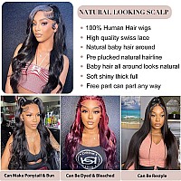 MEIKING Body Wave Lace Front Wigs Human Hair 13x4 Lace Frontal Glueless Wigs for Black Women 180% Density HD Lace Front Wigs Human Hair Pre Plucked with Baby Hair Natural Hairline(28inch, 13x4 body wave wig)