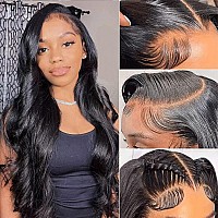 Lace Front Wigs Human Hair Body Wave 13x4 Lace Frontal Wigs for Black Women Human Hair, HD Transparent Glueless Lace Front Wigs Human Hair Pre Plucked, 180% Density Brazilian Virgin Body Wave Wigs Natural Hairline Bleached Knots(26 inch)