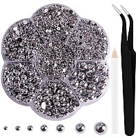 Aodse 6000 Pcs Nail Pearls For Nails Art Silver Half Pearls For Crafts Flatback Pearls For Face Eyes Makeup Round Flat Back Pear