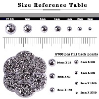 Aodse 6000 Pcs Nail Pearls For Nails Art Silver Half Pearls For Crafts Flatback Pearls For Face Eyes Makeup Round Flat Back Pear