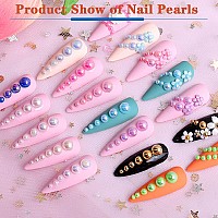 Aodse 6000 Pcs Nail Pearls For Nails Art Silver Half Pearls For Crafts Flatback Pearls For Face Eyes Makeup Round Flat Back Pear