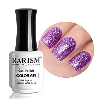 Rarjsm Lavender Gel Nail Polish Glitter Sparkly Iridescent Rainbow Purple Shimmer Holographic Nail Gel Polish Soak Off Led Uv Cu