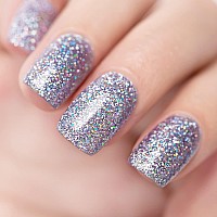 Rarjsm Glitter Gel Nail Polish Diamond Blue Sparkly Holographic Iridescent Gel Polish Soak Off Led Uv Curing Required Long Lasti