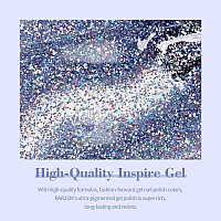 Rarjsm Glitter Gel Nail Polish Diamond Blue Sparkly Holographic Iridescent Gel Polish Soak Off Led Uv Curing Required Long Lasti