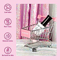 Rarjsm Gel Nail Polish Glitter Sparkly Rose Red Chunky Shimmer Iridescent Gel Polish 15Ml Holographic Rainbow Effect Soak Off Le