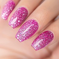 Rarjsm Gel Nail Polish Glitter Sparkly Rose Red Chunky Shimmer Iridescent Gel Polish 15Ml Holographic Rainbow Effect Soak Off Le