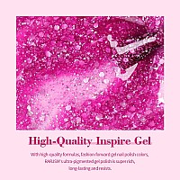 Rarjsm Gel Nail Polish Glitter Sparkly Rose Red Chunky Shimmer Iridescent Gel Polish 15Ml Holographic Rainbow Effect Soak Off Le