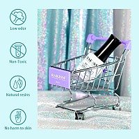 Rarjsm Glitter Gel Nail Polish Lake Blue Sparkly Iridescent Rainbow Mermaid Blue Shimmer Holographic Nail Gel Polish Soak Off Le