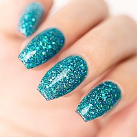 Rarjsm Glitter Gel Nail Polish Lake Blue Sparkly Iridescent Rainbow Mermaid Blue Shimmer Holographic Nail Gel Polish Soak Off Le