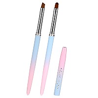 Sliverdew Nail Art Clean Up Brush 2Pcs Roundangled Nail Polish Clean Up Brush For Cleaning Fingernails Professional Nail Pain