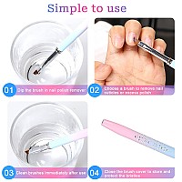 Sliverdew Nail Art Clean Up Brush 2Pcs Roundangled Nail Polish Clean Up Brush For Cleaning Fingernails Professional Nail Pain