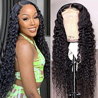 Beautygrace Brand 10A Grade Brazilian Virgin Deep Wave Lace Front Wig 150 Density 28Inch 13X4 Inch Lace Natural Color Huma