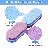 Diesisa Mini Nail Files Block 100180 Grit Sponge Nail Buffers For Acrylic Nails Mini Buffing Block Double Sided For Manicure