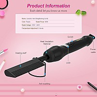 Homfu Hot Ceramic Flat Iron Curler And Beard Straightening Brush With Antiscald Design For Natural Black Hair