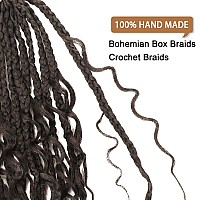 Goddess Box Braids Crochet Hair With Curly Ends 14 Inch Bohomian Box Braids Crochet Braids 8 Packs 3X Crochet Braids Synthetic B