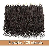 Goddess Box Braids Crochet Hair With Curly Ends 14 Inch Bohomian Box Braids Crochet Braids 8 Packs 3X Crochet Braids Synthetic B