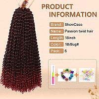 Showcoco Passion Twist Hair Water Wave Crochet Hair For Black Women 18 Inch 6 Packs Passion Twist Crochet Hair Braids Synthetic