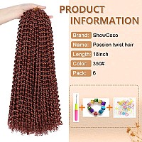 Showcoco 18 Inch Passion Twist Hair Water Wave Crochet Hair For Black Women 6 Packs Passion Twist Crochet Hair Braids Synthetic