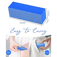 Maryton Nail Buffer Blocks Fine Grit 180240 Professional Salon Quality 3 Way Blue Buffing Blocks For Natural Nails Buff Nail