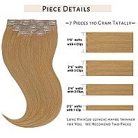 Caliee Caramel Blonde Clip In Hair Extensions 18Inch Fashion Seamless Clip In Human Hair 7Pcs 110G 100 Real Human Hair Clip Ins