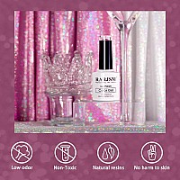 Rarjsm Reflective Glitter Gel Polish Rose Pink Sparkle Rainbow Shimmer Gel Nail Polish Holographic 75Ml Soak Off Led Uv Bright