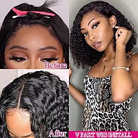 Amznlady Curly Pixie Cut Wig Human Hair Wigs V Part Human Hair Wig No Leave Out Brazilian Human Hair Wig For Black Women Curly B