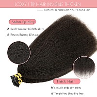 Loxxy Hair Extensions Real Human Hair I Tips Kinky Straight Cold Fusion Itip Human Hair Extensions For Black Women Natural Black