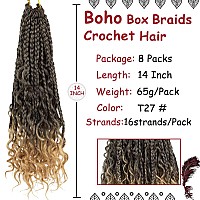 Beverlee Boho Box Braids 8 Packs Goddess Box Braids 14 Inch Bohemian Box Braids Crochet Hair Crochet Box Braids With Curly Ends