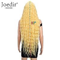 Joedir Lace Front Wigs 38 Super Long Wavy Synthetic Wig 45 Deep Part Hd Transparent Lace With Baby Hair For Women 130 Densit