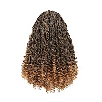 Toyotress Boho Box Braids Crochet Hair 20 Inch 8 Packs Ombre Blonde Box Braids Crochet Hair Curly End Crochet Braids Long Pre