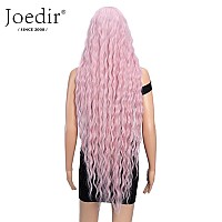 Joedir Lace Front Wigs 38 Super Long Wavy Synthetic Wig 45 Deep Part Hd Transparent Lace With Baby Hair For Women 130 Densit