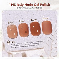 Gaoy Jelly Nude Gel Nail Polish 16Ml Sheer Brown Nautral Gel Polish Uv Light Cure For Nail Art Diy Color 1143