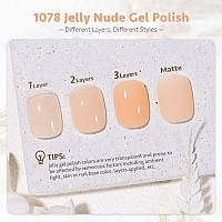 Gaoy Jelly Nude Gel Nail Polish 16Ml Sheer Nautral Gel Polish Uv Light Cure For Nail Art Diy Color 1078