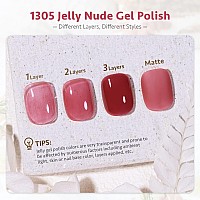 Gaoy Jelly Nude Gel Nail Polish 16Ml Sheer Nautral Gel Polish Uv Light Cure For Nail Art Diy Color 1305