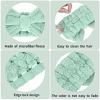 Mimitoou Spa Headband 3 Pack Bow Hair Bands Women Facial Makeup Headbands Soft Coral Fleece Elastic Head Wraps For Bathing Sho