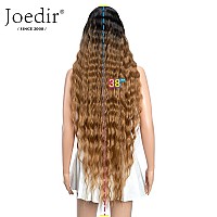 Joedir Lace Front Wigs 38 Super Long Wavy Synthetic Wig 45 Deep Part Hd Transparent Lace With Baby Hair For Women 130 Densit