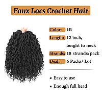 Forevery Faux Locs Crochet Hair 12 Inch Goddess Locs Crochet Hair 6 Packs Prelooped Crochet Hair For Black Women River Locs Cro