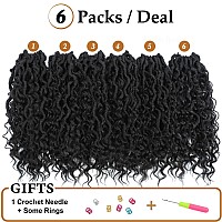 Forevery Faux Locs Crochet Hair 12 Inch Goddess Locs Crochet Hair 6 Packs Prelooped Crochet Hair For Black Women River Locs Cro