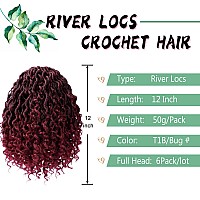 Liyate Goddess Locs Crochet Hair 12 Inch 6 Packs Faux Locs Crochet Hair For Black Women Pre Looped Soft River Locs Crochet Braid