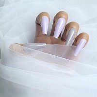 Lifextol Glossy Extra Long Fake Nail 100Pcs Mixed Color Press On Nails Full Cover Ballerina Artificial Coffin False Nails Decor