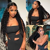 Juvid 32 Inch 13X6 Lace Front Wigs Human Hair Deep Wave Wig 13X6 Hd Lace Frontal Wig Pre Plucked 180 Density Jerry Curly Transp