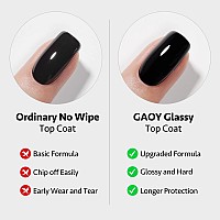 Gaoy 16Ml 2 Pcs Glassy Gel Top Coat And Base Coat Setno Wipe Foundation Combination For Uv Light Cure Nail Polish