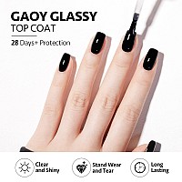 Gaoy 16Ml 2 Pcs Glassy Gel Top Coat And Base Coat Setno Wipe Foundation Combination For Uv Light Cure Nail Polish