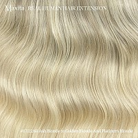 Clip in Human Hair Extensions, Balayage Ash Blonde to Golden Blonde and Platinum Blonde 9pcs 150g 22 Inch Long Straight Hair Extensions, MAXITA Soft Remy Real Human Clip in Hair Extensions