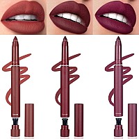 BINGBRUSH 3 Colors Crayon Matte Longwear Lipstick Pack Set,Moisture Smooth Color Stick Ultimate Lip Crayon for Makeup Collection - Nourishing with a Matte Finish Waterproof Velvet