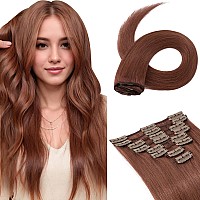 Benehair 16Inch Clip In Hair Extensions Real Human Hair Long Straight 100 Remy Human Hair Full Head 8Pcs Clip On Hair Extension