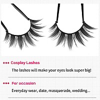 Cosplay Eyelashes Doll Anime Lashes Mink Japanese Spiky Manga Natural False Eyelashes Wispy Long Thick Ruffle Fake Eye Lashes 5